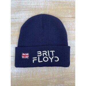 Brit Floyd Beanie Blue Knit Cap w/Embroidered Division Bell Tour Metal Head Logo